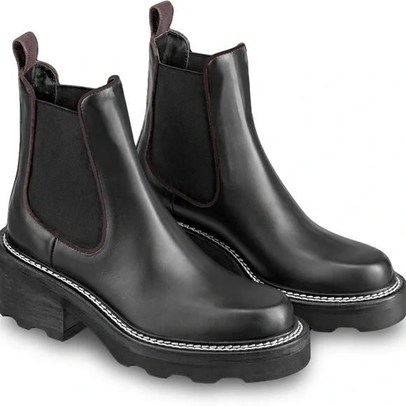 NEW - Women's Chelsea‎ Platform Ankle Boots Chunky Heel Slip - Picture 4 of 8